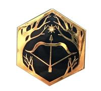 Pin esmaltado con diseño de arquero, flecha, estrella, bosque, cazador, guardabosques, fantasía, tiro con arco, 2,8 cm, 1.1 Inches, Esmalte, Esmalte