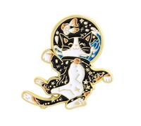 Pin esmaltado con diseño de astronauta, gatos, zodiacos, accesorios de joyería inspirados en gatos, One Size, Como se describe