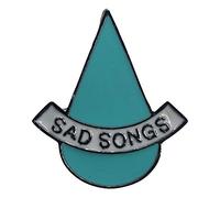 Pin esmaltado con forma de lágrima "Sad Songs" con respaldo de seguridad