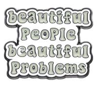 Pin esmaltado con mensaje: dinero, poder, gloria, corazón, mariposa, rosa., Klein, Metal no precioso