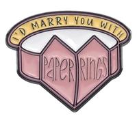 Pin esmaltado con mensaje: dinero, poder, gloria, corazón, mariposa, rosa., Klein, Metal no precioso