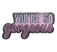 Pin esmaltado con mensaje: dinero, poder, gloria, corazón, mariposa, rosa., Klein, Metal no precioso