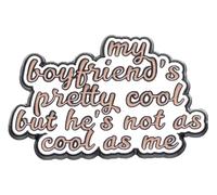 Pin esmaltado con mensaje: dinero, poder, gloria, corazón, mariposa, rosa., Klein, Metal no precioso