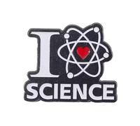 Pin esmaltado con texto en inglés "I Love Science" | Pin de solapa con corazón | Regalo de ciencia geek (2,8 x 2,2 cm)