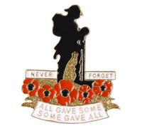 Pin esmaltado con texto en inglés "Never Forget Red Poppy Rememberance Day Lest We Forget Red Poppy Rememberance Day", Medium, Acrílico