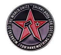 Pin esmaltado de 1.1 pulgadas con texto en inglés "Workers Of The World Unite You Have Nothing To Lose But Your Chains" Karl Marx Socialismo Socialista Pro Sindicato Derechos Sindicales Huelga