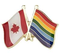 Pin esmaltado de 1 pulgada con bandera nacional canadiense de Canadá del orgullo del arco iris Gay LGBTQ, 1 Inch, Esmalte, Esmalte