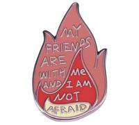 Pin esmaltado de 2,8 cm con texto en inglés "My Friends Are With Me And I Am Not Afraid House Earth Blood Lehabahah", 1.1 Inches, Esmalte, Esmalte