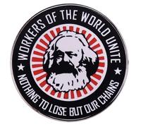 Pin esmaltado de 3,17 cm con diseño de los trabajadores del mundo unen nada para perder pero nuestras cadenas, Karl Marx, socialismo, pro sindicato, derechos comunistas, 1.25 Inches, Esmalte, Esmalte