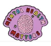 Pin esmaltado de 3,17 cm para concienciación de la ansiedad y la depresión, mente y cerebro, 1.25 Inches, Esmalte, Esmalte