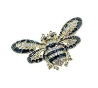 Pin esmaltado de aleación con forma de abejas de moda con diamantes de imitación, accesorio para eventos formales y uso diario, pin esmaltado de abejas