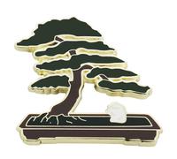 Pin esmaltado de árbol bonsái japonés | Pin de solapa de metal chapado en oro | Broche ecológico de planta zen | Regalo para compañeros de familia | Símbolo de armonía de riqueza