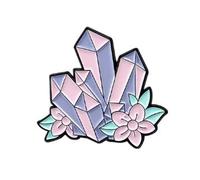 Pin esmaltado de cristales con respaldo de seguridad., Esmalte, Sin gemas.