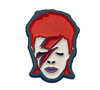 Pin esmaltado de David Bowie (diseño Aladdin Sane) 3,2 cm x 2,3 cm, producto oficial, talla única, Esmalte, metal, plata, No es una piedra preciosa