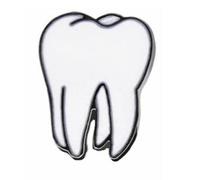 Pin esmaltado de dientes con respaldo de seguridad., Esmalte, Sin gemas.