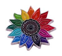 Pin esmaltado de girasol arcoíris LGBT orgullo lesbiana gay pin de solapa insignias de dibujos animados planta flor broche de metal asexual bisexual transgénero símbolo insignia regalos de joyería,