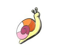 Pin esmaltado de metal con diseño de caracol LGBT, Metal