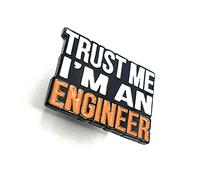 Pin esmaltado de metal negro con texto en inglés "Trust Me Im An Engineer", Metal