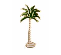 Pin esmaltado de palmera con respaldo de seguridad., Esmalte, Sin gemas.