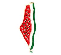 Pin esmaltado de sandía, bonitos pines de sandía palestina, pin de bandera de Palestina, broches de rebanada de palestina de mapa de frutas de verano, sandía, Size