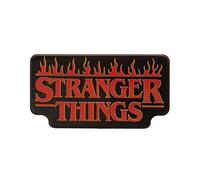 Pin esmaltado de Stranger Things (diseño de logotipo de fuego) de 10,7 cm x 6,7 cm x 1 cm, gran regalo de Stranger Things, talla única, Esmalte, metal, plata, No es una piedra preciosa