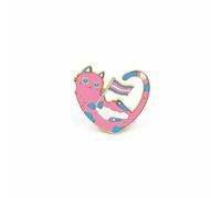Pin esmaltado del orgullo transgénero, lindo corazón con bandera trans de gato, insignia de identidad de género, joyería de orgullo para ropa, sombrero, S, Zinc, No es una piedra preciosa
