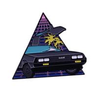 Pin esmaltado DeLorean empapado en la bondad de neón Back to the Future de los años 80 retro de la película clásica de los años 80 de 1.6 pulgadas, 1.6 Inches wide, Esmalte, Esmalte