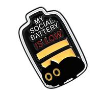 Pin esmaltado expresivo de gatos de dibujos animados para compartir momentos socialmente incómodos y sentimientos de baja energía con humor divertidos, talla única, como se describe