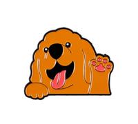 Pin esmaltado Golden Retriever, broche de perro feliz saludando, regalo para perro, mamá, amante de la piel, lindos broches de cachorro, insignia de solapa para dueño de mascotas, accesorios adorables