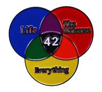 Pin esmaltado Life The Universe and Everything - Broche de insignia de libro de 1982 para amantes de los libros y coleccionistas