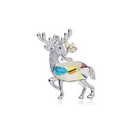 Pin Jewelry Gifts for Women Crystal Deer Brooch Pin Dresses Cardigan Collar Temperament Pins Scarves Clasp Fashion Girl Jewelry Brooches Gift to Wife Brooches