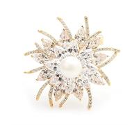 Pin Jewelry Gifts for Women Ladies Elegant Shining Crystal Pearl Flower Brooch Wedding Party Brooch Ladies Fashion Accessories Brooches Pins