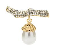 Pin Jewelry Gifts for Women Ladies Fashion Accessories Full Branch with Simulation Pearl Brooch Simple Luxury Lady Brooch Banquet Brooch Brooches Pins (White)