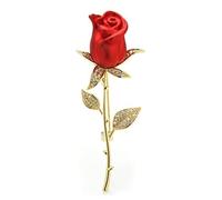 Pin Jewelry Gifts for Women Ladies Fashion Accessories Ladies Elegant Red Rose Flower Brooch Classic Party Brooch Rose Shaped Brooch Brooches Pins