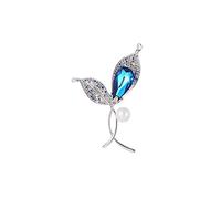 Pin Jewelry Gifts for Women Leaf Brooches Inlaid Crystal Elegant Ladies Brooch - Fashion Dresses Sweater Chain Corsage Accessories - Birthday Gifts for Girlfrie