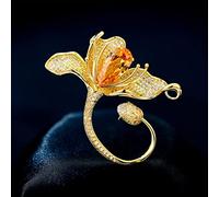 Pin Jewelry Gifts for Women Magnolia Flower Brooch Suit Dress Brooch Elegant Brooch Silk Scarf Buckle Brooches Pins (Yellow)
