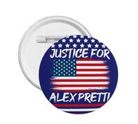 Pin "Justicia para Alex Pretti", 1 pieza, botón de hielo, insignia redonda para ropa y bolso
