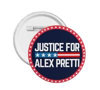 Pin "Justicia para Alex Pretti", 1 pieza, botón de hielo, insignia redonda para ropa y bolso