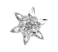 Pin ligero de copo de nieve brillante para mujer, diseño de aleación de vidrio y zinc, joyería para ropa, bufanda, broche de aleación de zinc