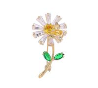 Pin ligero de girasoles en tono dorado, resistente a las alergias, joyería para pieles sensibles, cómodo accesorio formal, girasoles dorados, pin boutique, talla única, como se describe