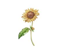 Pin ligero de girasoles en tono dorado, resistente a las alergias, joyería para pieles sensibles, cómodo accesorio formal, girasoles dorados, pin boutique, talla única, como se describe