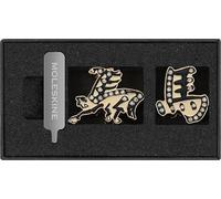 Pin Moleskine Año del Caballo - Set de Pins Negro con Acabado Dorado para Cuadernos y Agendas, Accesorios Decorativos e Idea de Regalo