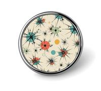 Pin novedoso con diseño retro de estrellas atómicas, broche de solapa, insignia, corbata, joyería, decoración para sombreros, chaquetas y camisas.