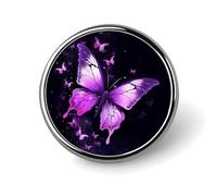 Pin novedoso de mariposa morada, broche de solapa, insignia, corbata, joyería, decoración para sombreros, chaquetas y camisas.