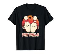 Pin Pals Bowling Jugadores Amigos Bowler Besties Equipo de Bolos Camiseta gráfica económica, Hombre, Negro, S