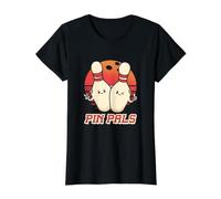 Pin Pals Bowling Jugadores Amigos Bowler Besties Equipo de Bolos Camiseta gráfica económica, Mujer, Negro, L