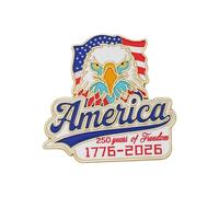 Pin patriótico con águila para conmemoración del Día de la Independencia del 25 aniversario, de solapa patriótica para ropa, Pin armado conmemorativo