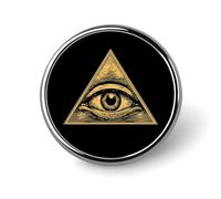 Pin redondo con el Ojo Secreto de los Illuminati, broche esmaltado para solapa, joyería decorativa para mochilas y sombreros.