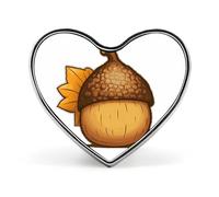 Pin redondo de metal con diseño de bellota de dibujos animados para sombreros, mochilas y ropa. Bonito diseño inspirado en la naturaleza. Idea de regalo.