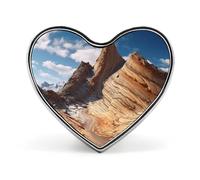 Pin redondo de metal con diseño de paisaje de montaña y naturaleza, pin de solapa esmaltado para sombreros, bolsos y ropa. Regalo.